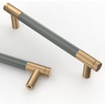10 stycken guldgrå kökshandtag 128 mm guldmetallmöblerhandtag med skruvar, för skrivbord, lådor, skåp, skåp UK0026