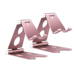 Phone Stand 2Pack Pink, Vetoo Aluminum Foldable 270° Mobile Phone Dock Holder, Compatible with Cell Phone 11 Pro Xs Max XR X 8 7 6S Plus, Nintendo Switch, HUAWEI, Samsung S10 S9 S8 S7, Tablet 4-10"