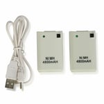 2 Rechargeable Battery Pack & Charging Cable for Xbox 360 Wireless Controller UK