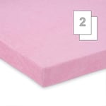FabiMax 3543 Lot de 2 draps-Housses en Tissu éponge pour lit d'appoint et Berceau Rose 90 x 40 cm