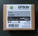 Genuine EPSON T47A7 Ink - GRAY / SURECOLOR SC-P900 SC-P906 (INC VAT) BOXED 2026