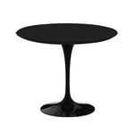 Knoll - Saarinen Round Table - Matbord Ø 91 cm Svart underrede skiva i Svart laminat - Matbord
