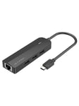 Vention USB-C to USB 2.0*3/RJ45/Micro-B HUB 0.15M Black ABS Type USB Hub - USB 2.0 - 5 porte - Svart
