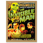 Artery8 The Invisible Man Hg Wells Classic Horror Sci Fi USA A4 Artwork Framed Wall Art Print