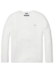 Tommy Hilfiger Boys Long Sleeve Essential Flag T-Shirt - White, White, Size 10 Years