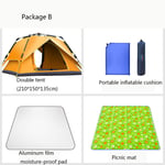 GUO Multi-person 360° Panoramic Family Camping Stable Steel Tube Structure 100% Waterproof Dome Frame Pop-up Tunnel Beach Awning Multi-person Tent-006