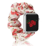 Scrunchie Strap Compatible with Apple Watch Bands 42mm 44mm, Elastic Watch Band Women Girls Printed Fabric Bracelet Strap for Apple iWatch Series 6 5 4 3 2 1