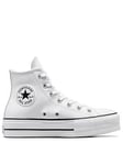 Converse Womens Leather Lift Hi Top Trainers - White/Black