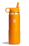 HYDRO FLASK - Kids Water Bottle 591 ml (20 oz) - Vacuum Insulated Stainless Steel Toddler Water Bottle - Silicone Flex Boot, Easy Sip Straw Lid - BPA-Free - Wide Mouth - Starfish