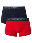 Emporio Armani2 Pack Endurance Trunks - Red/Marine