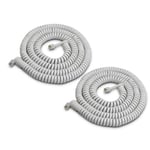 SHONCO (4m 2Pack) White Telephone Phone Handset Cable Cord,4P4C Coiled Length 0.45 to 4 m Uncoiled Landline Phone Handset Cable Cord RJ9