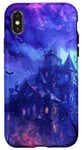 Coque pour iPhone X/XS Foreboding Haunted House Sky Tourbillons Gothiques Chauves-souris