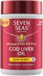 Seven Seas Cod Liver Oil Tablets With Omega-3, Fish Oil EPA & DHA Vitamin D & A