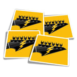 4x Square Stickers 10 cm - Rock Band Electric Guitar Music  #12984