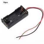 10 st 2x 3x AAA Batterihållare Batterifodral Plastlåda med Trådledning 2x AAA