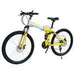 YHANS Mountain Bicycle 26In Full Suspension Mountain Bike Safe And Durable Riding Is Easier And More Comfortable Suitable for Cycling Enthusiasts, Office Workers,Yellow,21 speed
