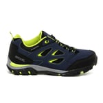Regatta Kids Breathable Holcombe Waterproof Low Walking Shoes Navy Blazer Lime Punch, Size: UK9