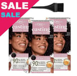 L'Oreal Casting Creme 123 Black Ganache Ammonia Free Hair Color Value Pack x 3