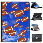 Fancy A Snuggle It's Raining American Football Balls Faux Leather Case Cover/Folio for the New Apple iPad 9.7" (2018 Version)