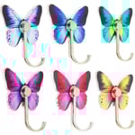 6 st Butterfly Hook Väggkrokar Fjärilsväggkrokar Fjärilsväggkrokar Kommandokrokar Självhäftande Krokar för Badrum