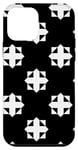 Coque pour iPhone 12 mini Black-White Cross Square Checkerboard Op Art Pattern