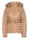 Calvin Klein Lw Padded Smocking Jacket Beige