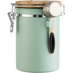 (Grön) Kaffebehållare - Kaffeburk - 1,8L - Kaffebehållare Förvaringsburk - Kaffebehållare - Lufttät Kaffebehållare med CO2-avgas - grön