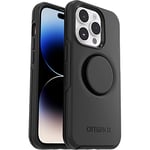 OtterBox Otter+Pop Case for iPhone 14 Pro, Shockproof, Drop proof, Protective Case with PopSockets PopGrip, 3x Tested to Military Standard, Antimicrobial, Black