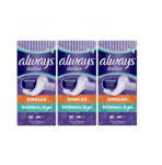 Always Dailies Normal Individually Wrapped Panty Liners 20 Pads x 3