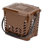 Poubelle à Compost de Cuisine 7L pour déchets organiques – Bio-Seau aéré Anti-odeurs, avec Couvercle, pour la Collecte biodéchets Alimentaire, Marron