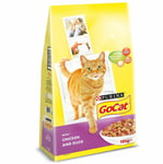 Purina Go-cat Adult Dry Cat Food Chicken & Duck Falvour 10kg Bag