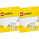 LEGO 11026 Classic White Baseplate Building Base, Construction Toy Square 32x32 Build and Display Board (Pack of 2)