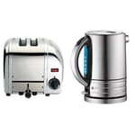 Dualit Classic 2-Slot Toaster - Stainless Steel & Dualit 72905 Architect Stainless Steel Kettle, 1.5L, Brushed Stainless Steel