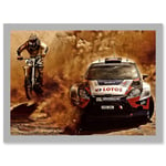 Photograph Sport Motocross Bike Rally Car Dirt Race A4 Artwork Framed Wall Art Print