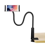 Gooseneck Phone Holder ,Universal Adjustable Clamp Long Arms Mount for iPhone 11 Pro Xs Max XR X 8 7 6 Plus, Samsung S10 S9, HUAWEI, Smart Phones,Mobile Stand for Bedroom, Office, Bathroom(Black)