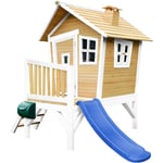 AXI - Robin Maison Enfant avec Toboggan Bleu Aire de Jeux pour l'extérieur en marron & blanc Maisonnette / Cabane de Jeu en Bois fsc - Marron