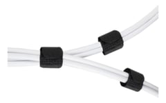 DELTACO kardborrband, bredd 20mm, 18cm, 10-pack, svart