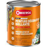Peinture antirouille décorative Owatrol RUSTOL DECO BRILLANT Gris Anthracite RAL 7016 0.75 litre - Gris Anthracite RAL 7016