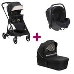 Chicco Pack poussette trio Seety Etna black + coque Kory essential nacelle