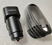 Nokia DC-301 3.4 A Dual Car Charger + USB C Cable for Nokia 3.4 5.1 6.1 7.2 8 9