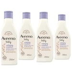 4 x Aveeno Baby CALMING COMFORT Bedtime Bath & Wash Lavender Scent 250ml