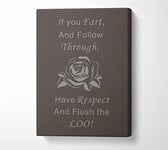 Bathroom Quote If You Fart Chocolate Canvas Print Wall Art - Large 26 x 40 Inches