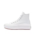 CONVERSE Women's Chuck Taylor All Star Move Platform FOUNDATIONAL Leather Sneaker, 6.5 UK White/Black/White