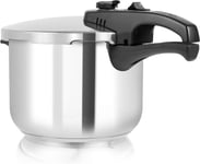 Tower T80244 6L/22cm Pressure Cooker with Steamer Basket, Stainless Steel, Silv