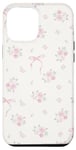 iPhone 15 Plus Aesthetic Pink Roses and Bows in Watercolor Case