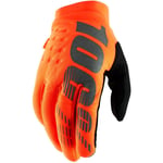 100% Brisker Cold Weather Gloves - Fluro Orange / Black XLarge Orange/Black