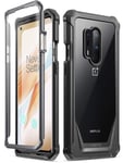 POETIC Guardian Series Case Compatible with OnePlus 8 Pro, Full-Body Hybrid Shockproof Bumper Cover with Built-In-Screen Protector, Black/Clear