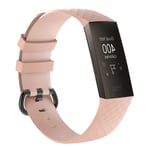 Fitbit Charge 3 flexibelt och mjukt klock armband av silikon med klassiskt lås, storlek L - Rosa