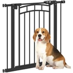 Pawhut - Barrière de sécurité pour chien extensible 74-80 cm, double verrouillage, fermeture automatique, barrière d'escalier à fixation par pression