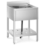 Royal Catering Évier professionnel - 1 bac Inox 40 x 25,5 cm RCSSS-60X60-S